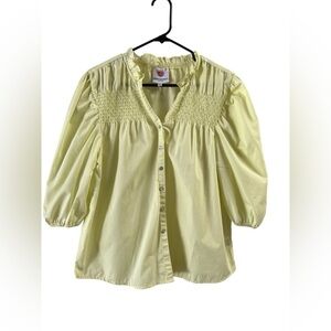 Hester & Orchard yellow button down blouse